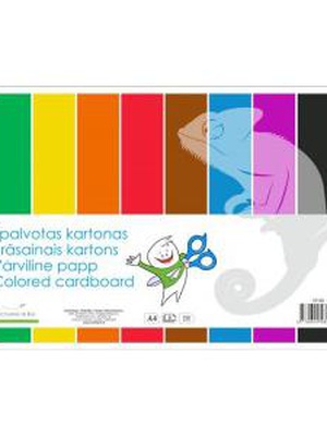  Krāsains kartons A4,  8 krāsas,  vienpusējs,  SMLT  Hover