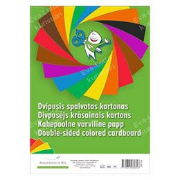  Krāsains kartons A4,  16 krāsas divpusējs 190g/m2