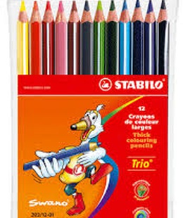  Krāsainie zīmuļi STABILO TRIO | 12 krāsas  Hover