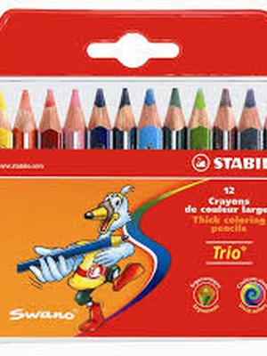  Krāsainie zīmuļi STABILO  TRIO MINI |12 krāsas  Hover