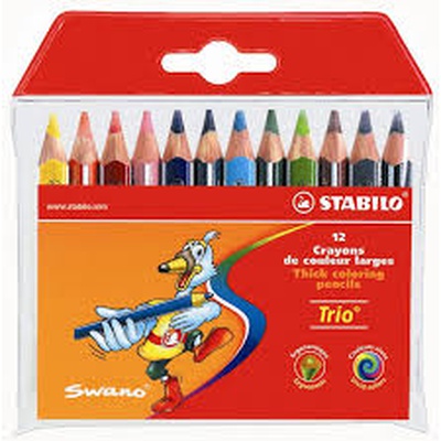  Krāsainie zīmuļi STABILO  TRIO MINI |12 krāsas