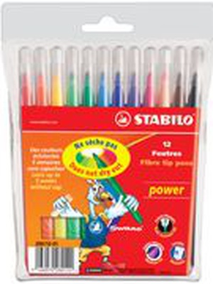  Flomasteri Stabilo POWER | 12 krāsas  Hover