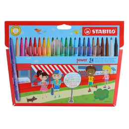  Flomasteri Stabilo POWER | 24 krāsas