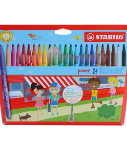  Flomasteri Stabilo POWER | 24 krāsas  Hover