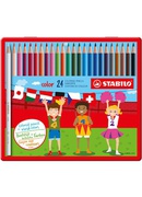  Krāsainie zīmuļi STABILO color | 24 krāsas metāla kārbā