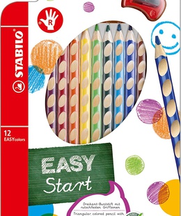  Krāsainie zīmuļi labročiem STABILO EASYcolors | 12 krāsas  Hover