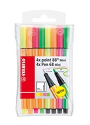  Pildspalvu un flomasteru komplekts-MINI NEON. Iepakojumā 8 gab.