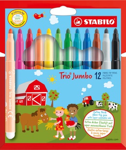  Flomasteri Stabilo Trio Jumbo | 12 krāsas  Hover