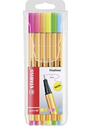  Pildspalvu komplekts STABILO POINT NEON |0.4 mm| 6 krāsas