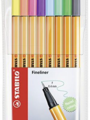  Tintes pildspalvu komplekts STABILO POINT  pasteļkrāsas|0.4 mm| 8 krāsas  Hover
