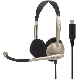 Austiņas Koss | Headphones | CS100USB | Wired | On-Ear | Microphone | Noise canceling | Gold