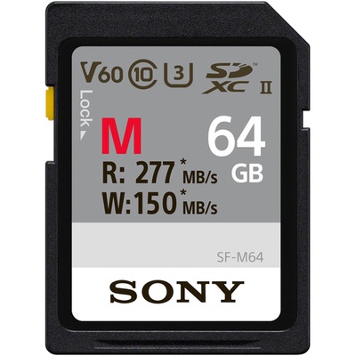  Sony | 64GB SF-M Series SDXC Class10 UHS-II U3 V60 Tough Memory Card | 64 GB | SDXC | Flash memory class 10