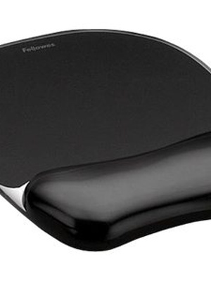  Fellowes | Mouse pad with wrist support CRYSTAL | Mouse pad with wrist pillow | 202 x 235 x 25  mm | Black  Hover