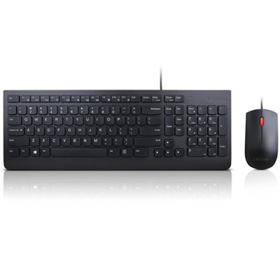 Tastatūra Lenovo | Essential | Essential Wired Keyboard and Mouse Combo - US English with Euro symbol | Black | Keyboard and Mouse Set | Wired | Mouse included | US | Black | USB | English | Numeric keypad