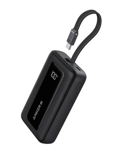  Anker | Power Bank with Built-In USB-C Cable | A1689H11 | 20000 mAh | 30W Output | Black  Hover