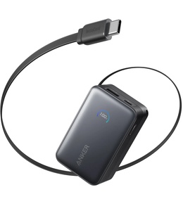  Anker Nano Power Bank 45W with Built-In Retractable USB-C Cable | A1638H11 | 10000 mAh | Black  Hover