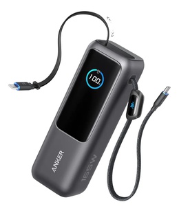  Anker Zolo Powerbank | A1695H11 | 25000 mAh | Built-In USB-C and Retractable Cable) | Grey  Hover