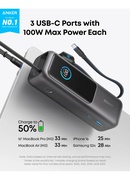  Anker Zolo Powerbank | A1695H11 | 25000 mAh | Built-In USB-C and Retractable Cable) | Grey Hover