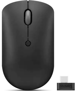Pele Lenovo | Wireless Compact Mouse | 400 | Red optical sensor | Wireless | 2.4G Wireless via USB-C receiver | Black | 1 year(s)  Hover