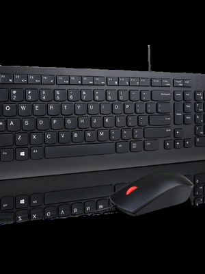 Tastatūra Lenovo Essential | Gaming Keyboard and Mouse Set | Wired | Nordic | Black  Hover