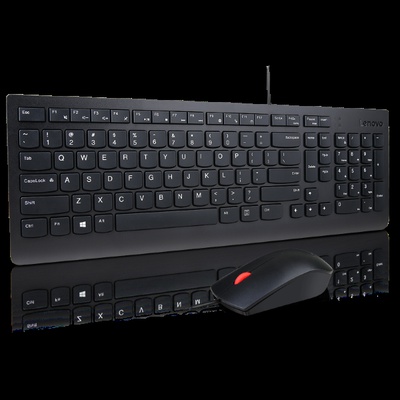 Tastatūra Lenovo Essential | Gaming Keyboard and Mouse Set | Wired | Nordic | Black
