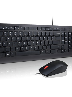 Tastatūra Lenovo Essential | Keyboard and Mouse Combo | Wired | US Euro | Black  Hover