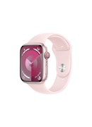 Viedpulksteni Apple Apple Watch Series 9 GPS + Cellular 45mm Pink Aluminium Case with Light Pink Sport Band - M/L Apple Watch Series 9 Smart watch GPS (satellite) Retina LTPO OLED 45mm Waterproof Hover