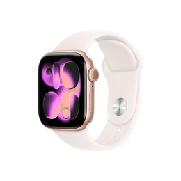 Viedpulksteni Apple Watch Series 11 GPS + Cellular 42mm Rose Gold Aluminium Case with Light Blush Sport Band - M/L | Apple