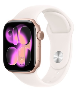 Viedpulksteni Apple Watch Series 11 GPS + Cellular 42mm Rose Gold Aluminium Case with Light Blush Sport Band - M/L | Apple  Hover