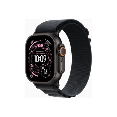 Viedpulksteni Apple Watch Ultra 3 GPS + Cellular 49mm Black Titanium Case with Black Alpine Loop - Large | Apple