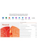  Microsoft Microsoft 365 Personal QQ2-01897 FPP License term 1 year(s) English Premium Office apps