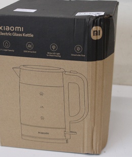 SALE OUT. Xiaomi Electric Glass Kettle EU | Xiaomi | Electric Glass Kettle EU | Electric | 2200 W | 1.7 L | Glass | 360° rotational base | Black/Stainless Steel | DAMAGED PACKAGING  Hover
