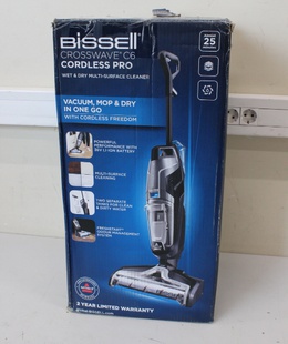  SALE OUT.  | Bissell | Vacuum Cleaner | CrossWave C6 Cordless Pro | Cordless operating | Handstick | Washing function | 255 W | 36 V | Operating time (max) 25 min | Black/Titanium/Blue | Warranty 24 month(s) | DAMAGED PACKAGING  Hover