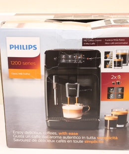  SALE OUT. Philips Espresso Coffee maker Series 1200 | EP1224/00 | Pump pressure 15 bar | Built-in milk frother | Fully automatic | 1500 W | Light Gray | DAMAGED PACKAGING  Hover