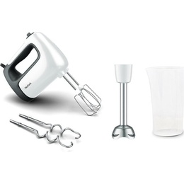 Mikseris TEFAL | Hand Mixer | PrepMix+ HT462138 | Hand Mixer | 500 W | Number of speeds 5 | Turbo mode | White
