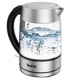 TEFAL | Kettle | KI772D | Electric | 2400 W | 1.7 L | Glass | 360° rotational base | Stainless Steel/Black