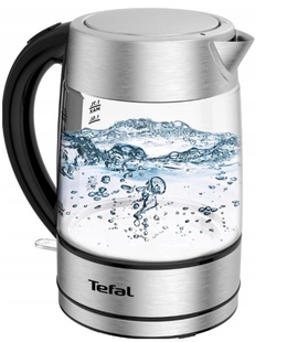 TEFAL | Kettle | KI772D | Electric | 2400 W | 1.7 L | Glass | 360° rotational base | Stainless Steel/Black  Hover