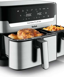 TEFAL Fryer | EY905D10 | Capacity 5.2+3.1 L | Hot air technology | Stainless Steel/Black  Hover