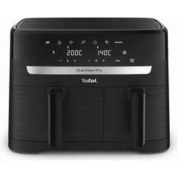  TEFAL Dual Easy Fry Essential Airfryer | EY901N | Power 2700 W | Capacity 8.3 L | Black