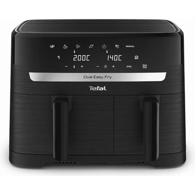  TEFAL Dual Easy Fry Essential Airfryer | EY901N | Power 2700 W | Capacity 8.3 L | Black