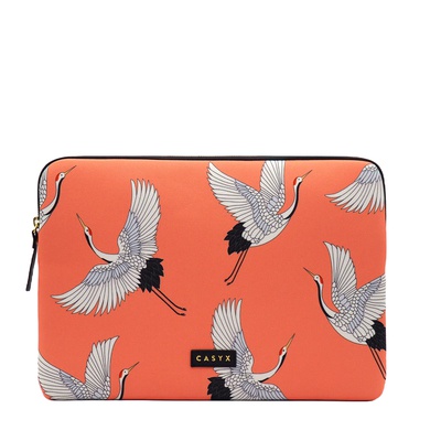  Casyx | SLVS-000006 | Casyx for MacBook | Fits up to size 13 ”/14  | Sleeve | Coral Cranes | Waterproof