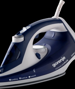  Gorenje | SIH2200BLC | Steam Iron | 2200 W | Water tank capacity 280 ml | Continuous steam 30 g/min | Steam boost performance 90 g/min | Blue/White  Hover