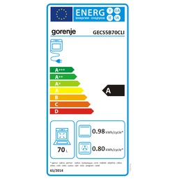 Virtuves plīts Gorenje | Cooker | GECS5B70CLI | Hob type Vitroceramic | Oven type Electric | Beige | Width 50 cm | Depth 59.4 cm | 70 L