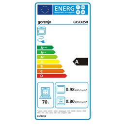 Virtuves plīts Gorenje Cooker | GK5C42SH | Hob type Gas | Oven type Electric | Grey | Width 50 cm | Depth 59.4 cm | 70 L
