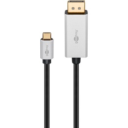 Goobay | USB-C to DisplayPort Adapter Cable | Silver/Black | Type-C | DisplayPort | USB-C to DisplayPort | 2 m
