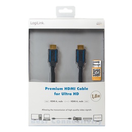  Logilink | Premium HDMI Cable for Ultra HD | Black | HDMI male (type A) | HDMI male (type A) | HDMI to HDMI | 3 m