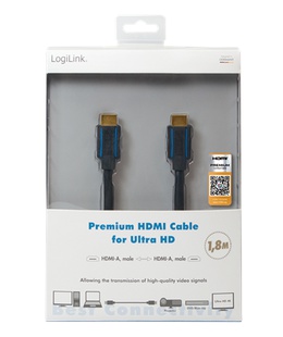  Logilink | Premium HDMI Cable for Ultra HD | Black | HDMI male (type A) | HDMI male (type A) | HDMI to HDMI | 3 m  Hover