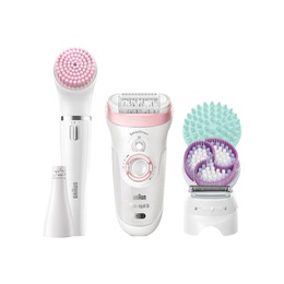 Epilātors Braun | Silk-épil Beauty Set 9 9/985 BS | Epilator | Operating time (max) 50 min | Bulb lifetime (flashes) Not applicable | Number of power levels 2 | Wet & Dry | White/Rose