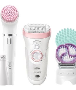 Epilātors Braun | Silk-épil Beauty Set 9 9/985 BS | Epilator | Operating time (max) 50 min | Bulb lifetime (flashes) Not applicable | Number of power levels 2 | Wet & Dry | White/Rose  Hover