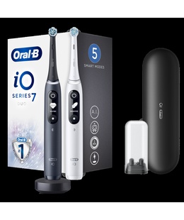 Birste Oral-B Electric toothbrush | iO 7 Duo Pack | Rechargeable | For adults | Number of brush heads included 2 | Number of teeth brushing modes 5 | White/Black Onyx  Hover